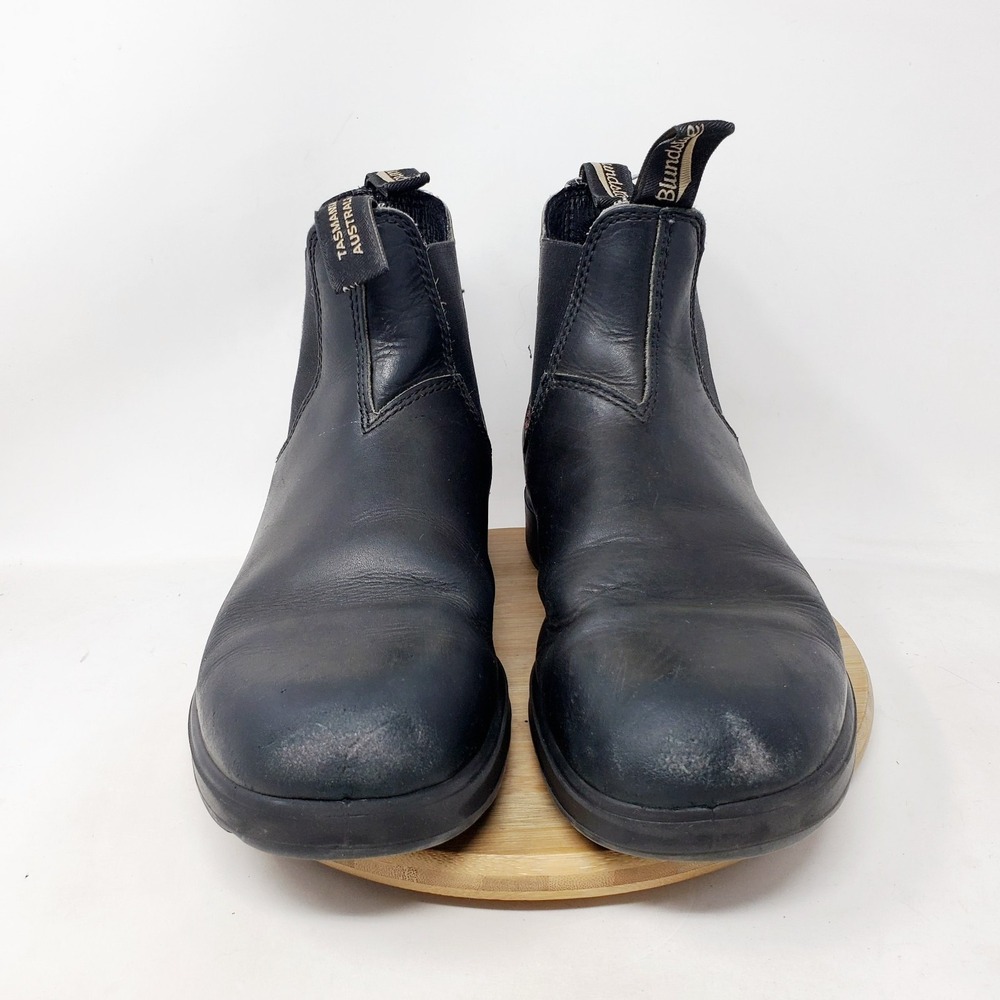 Blundstone Chelsea Boots Mens 8 Black Leather Casual Shoes Distressed - Picture 3 of 14